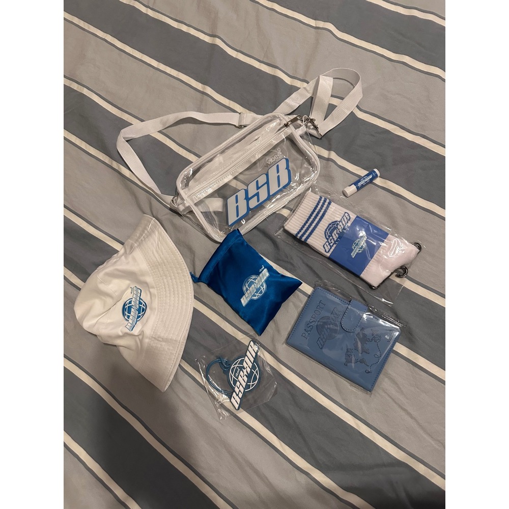 Backstreet Boys BSB Air Vibee VIP Merch Bundle Clear Bag Hat Passport Socks Set